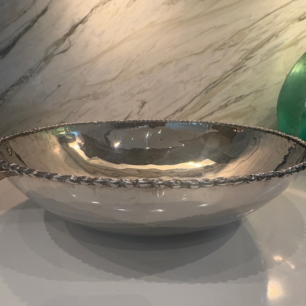 Silver Textured Serveware Bowl